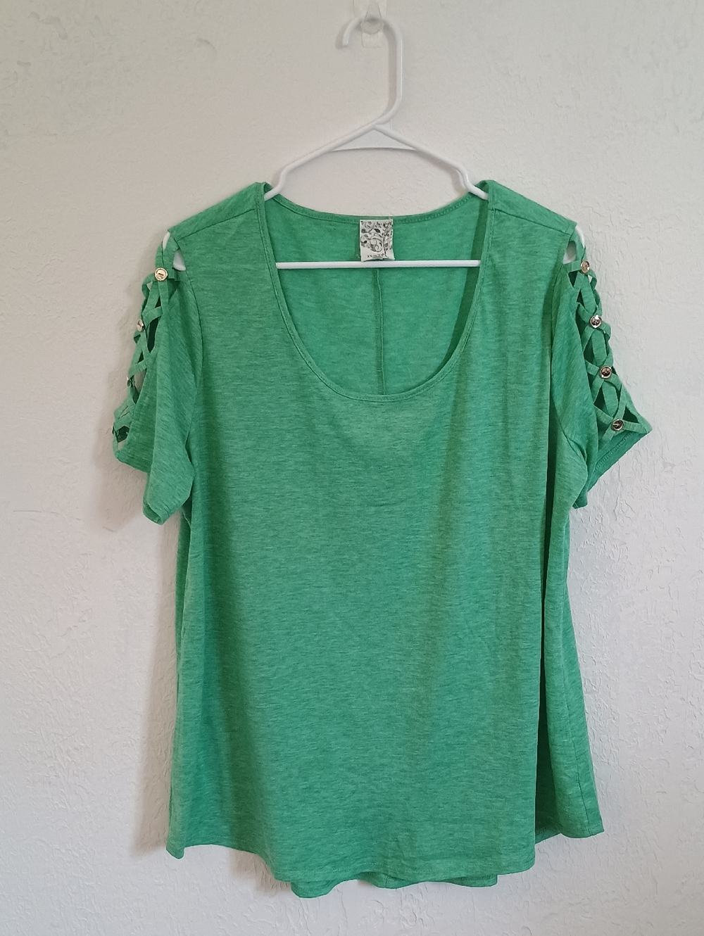 NAIF Mint Green Short Sleeve Top with Button Accents